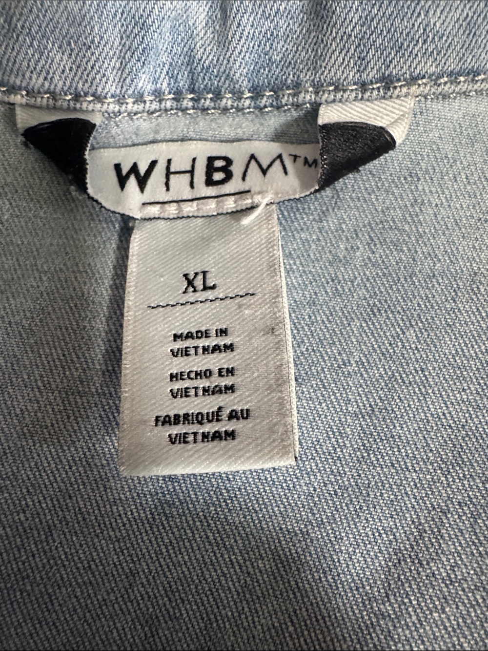 White House Black Market Light Wash Denim Jean Jacket XL - Picture 8 of 8